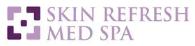 The logo for skin refresh med spa is purple and white