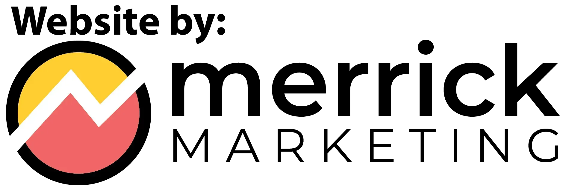 A logo for merrick marketing says website by