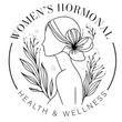 Women’s hormonal health & wellness logo with floral line art and a woman’s profile.