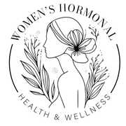 Women’s hormonal health & wellness logo with floral line art and a woman’s profile.