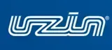 UZIN logo, stylized white text on blue background.