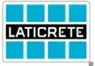 LATICRETE logo with blue squares and white text on a black background.