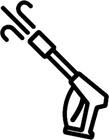 A black and white drawing of a high pressure washer.
