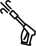 A black and white drawing of a high pressure washer.