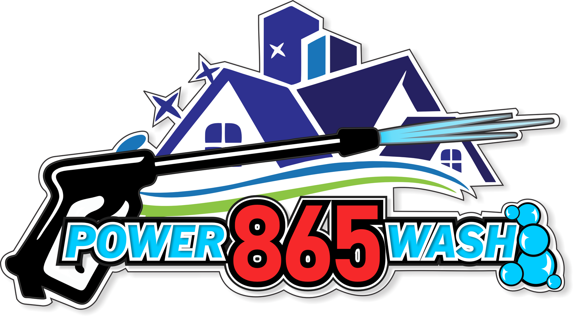 A logo for a company called 865 power wash
