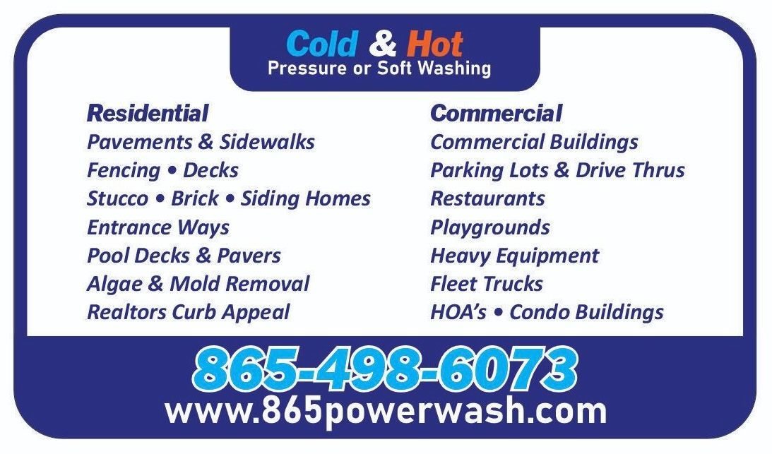 A business card for a company called cold and hot