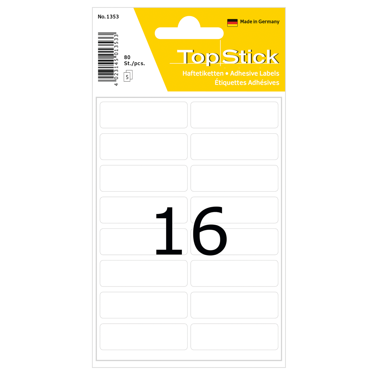 etiquetas permanentes topstick ref.1353