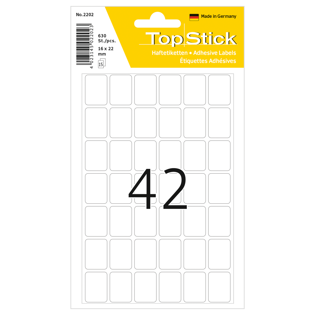 etiquetas permanentes topstick ref.2202
