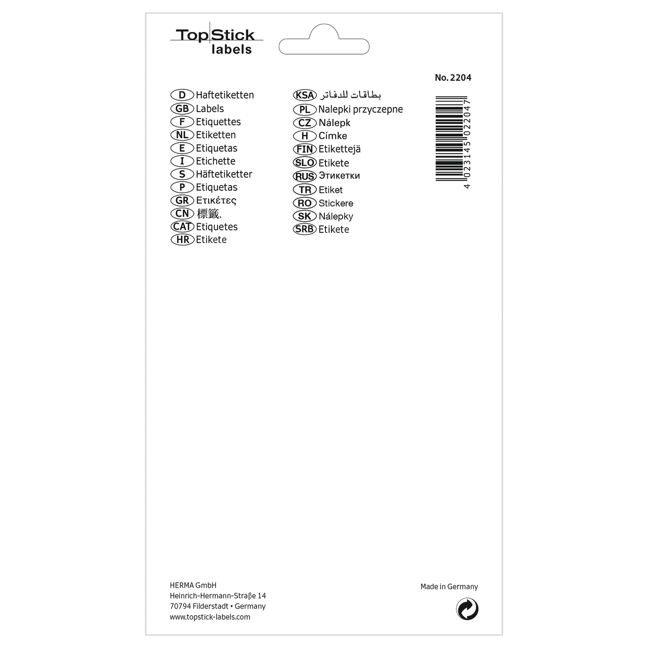 Etiquetas Permanentes Topstick
