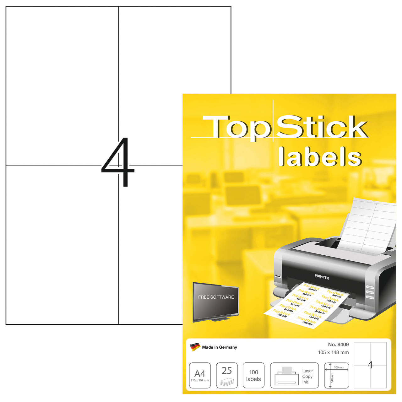 etiquetas a4 topstick ref.8409