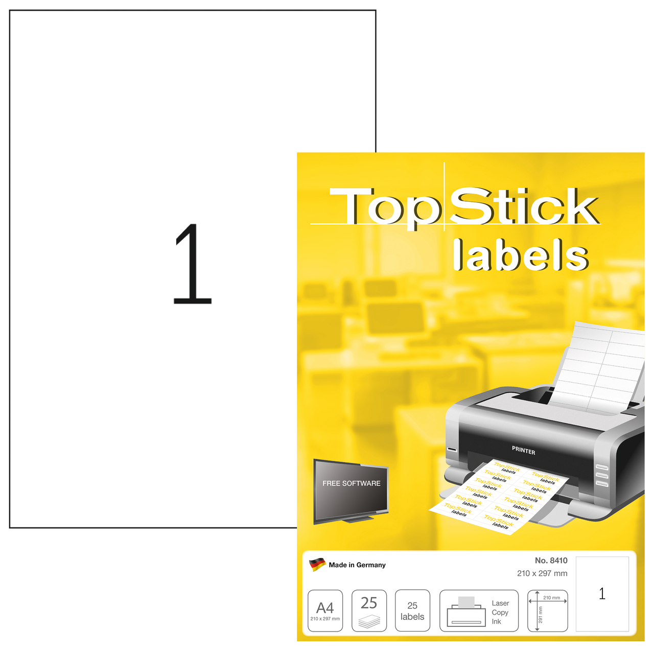 etiquetas a4 topstick ref.8410