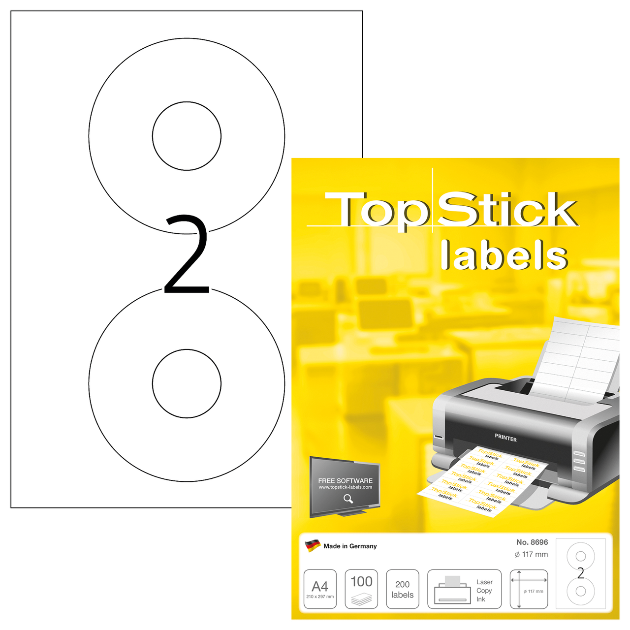 etiquetas a4 topstick ref.8696