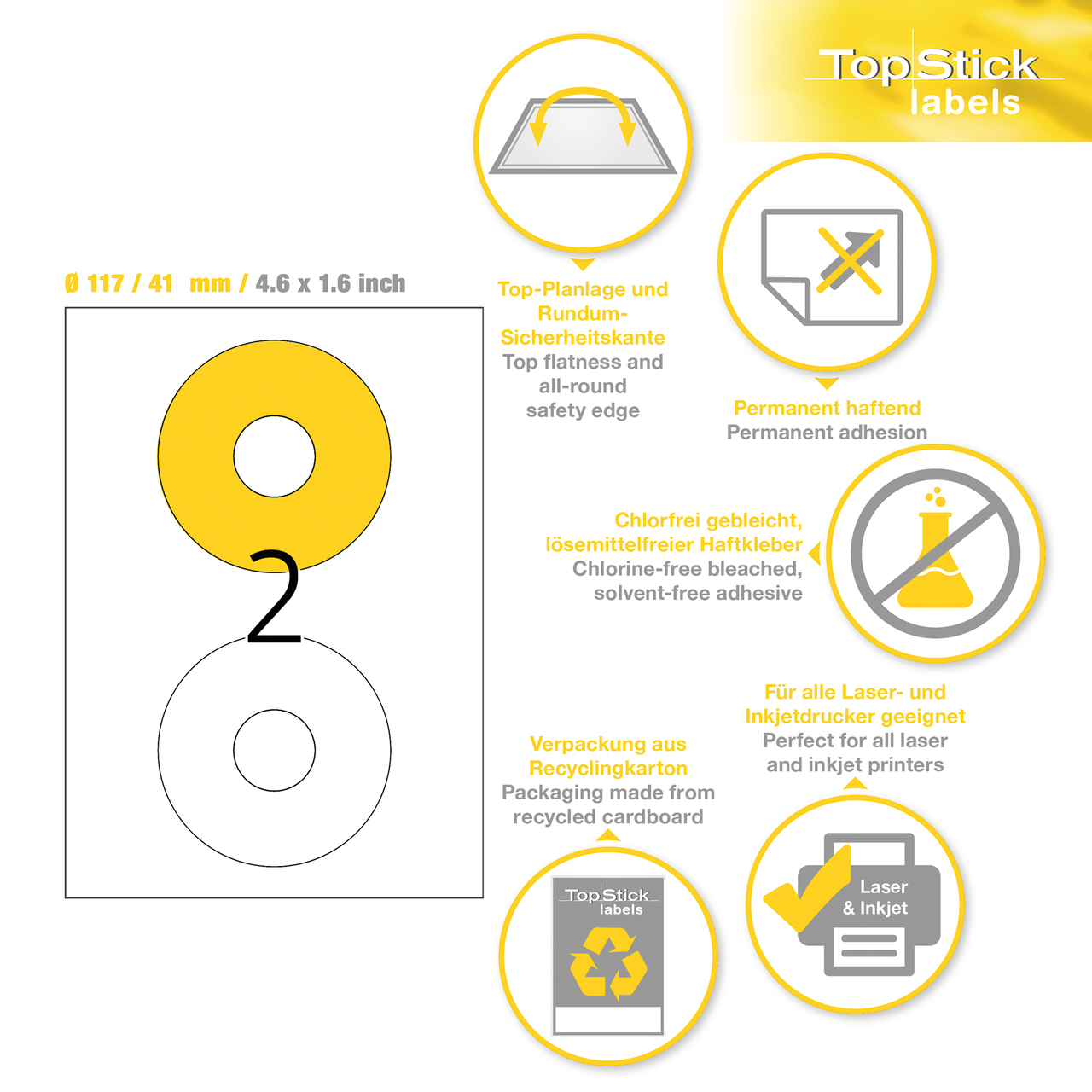 etiquetas a4 topstick ref.8696