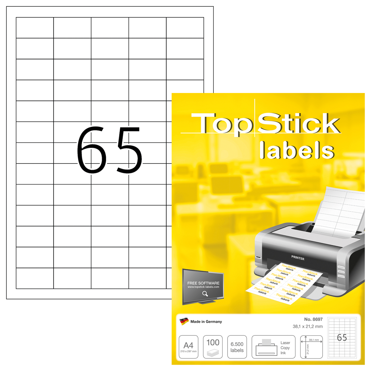 etiquetas a4 topstick ref.8697