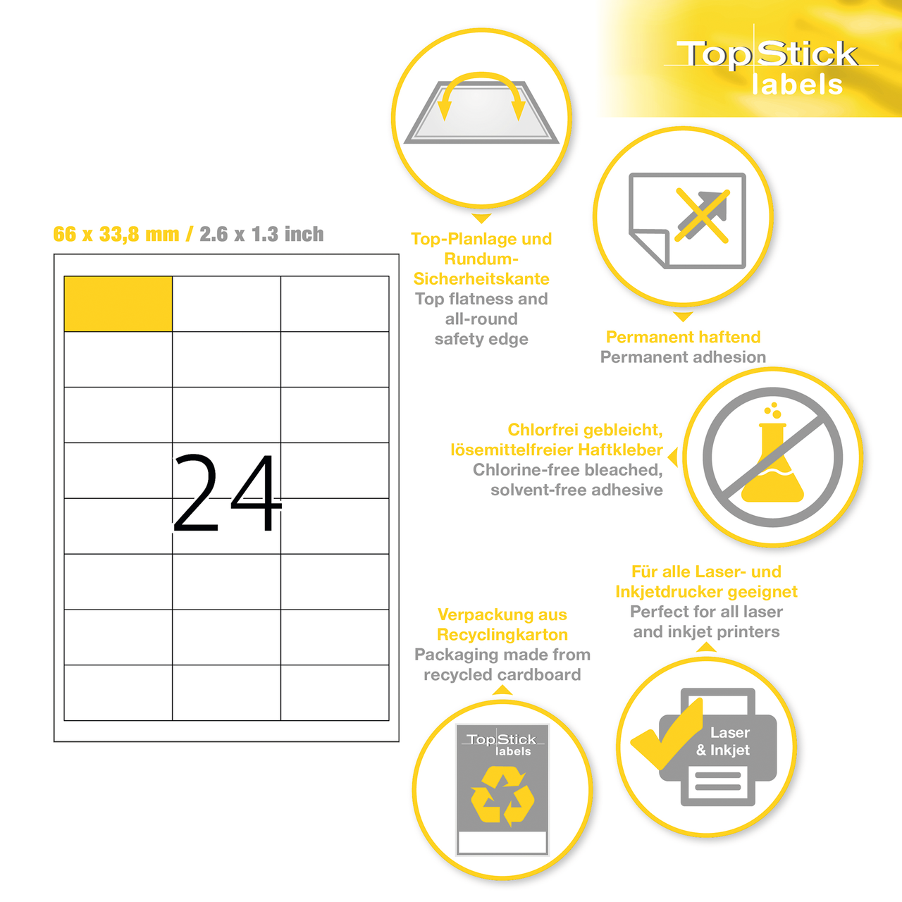 etiquetas a4 topstick ref.8701