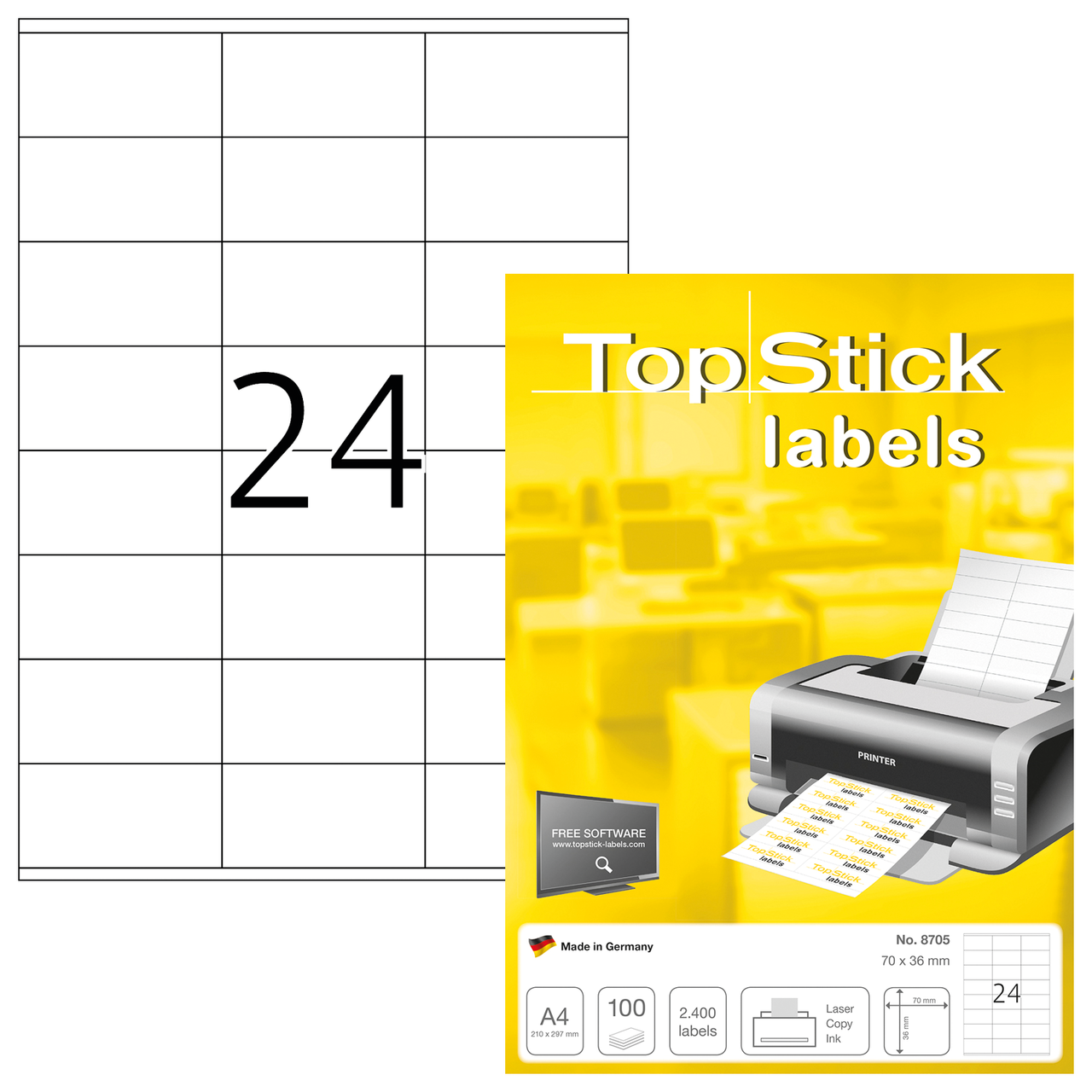 etiquetas a4 topstick ref.8705