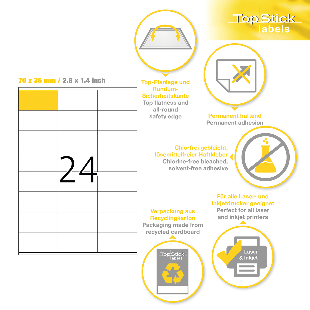 etiquetas a4 topstick ref.8705