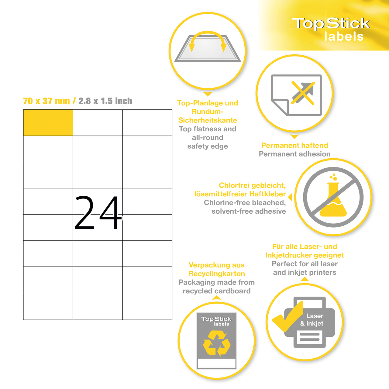 etiquetas a4 topstick ref.8706