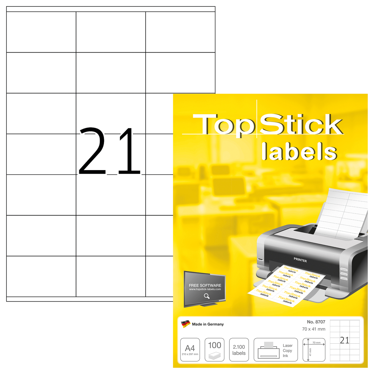 etiquetas a4 topstick ref.8707