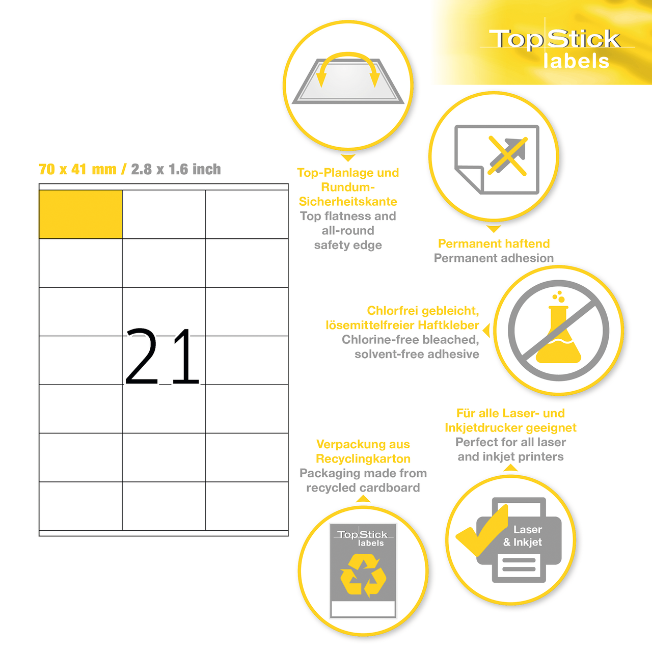 etiquetas a4 topstick ref.8707