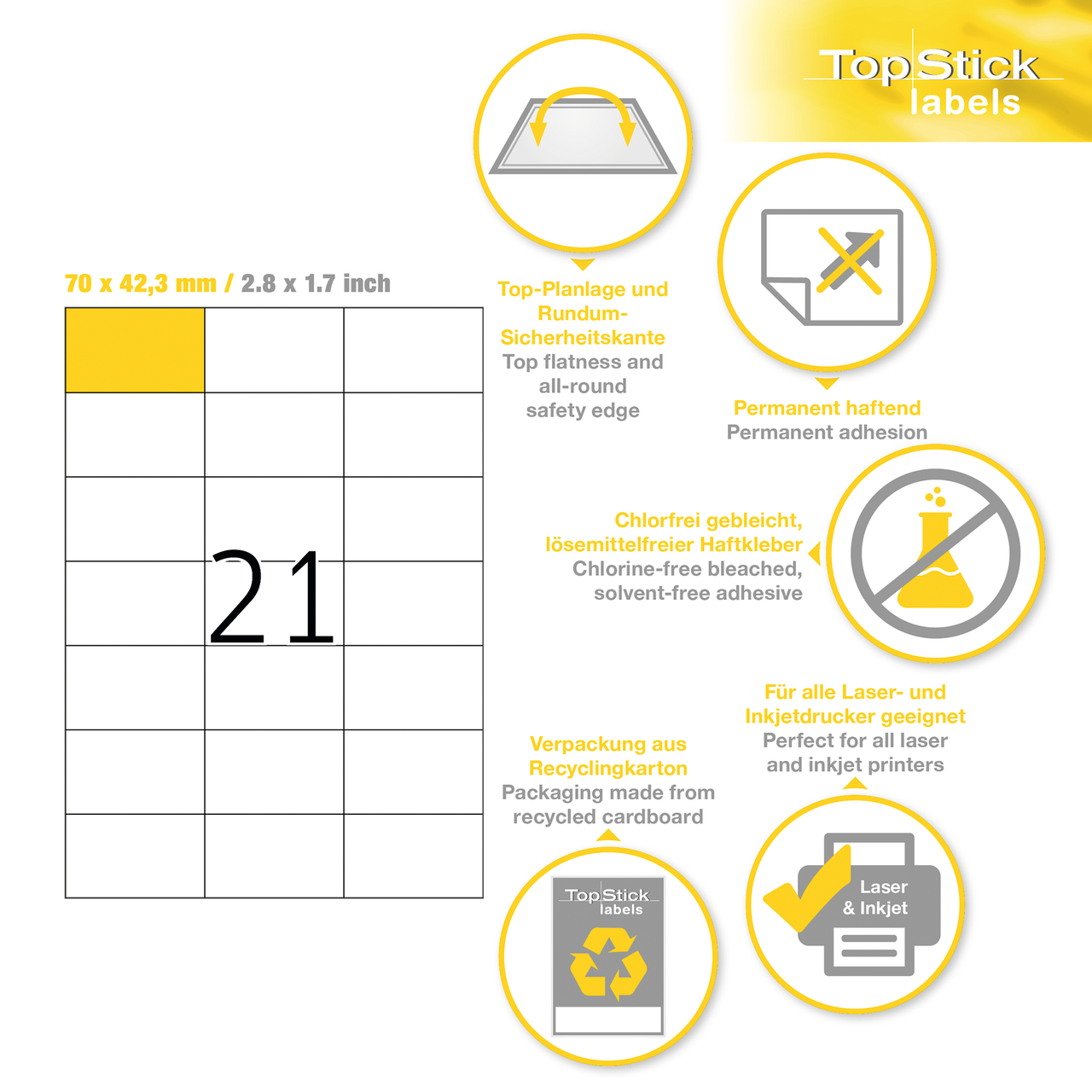 etiquetas a4 topstick ref.8708
