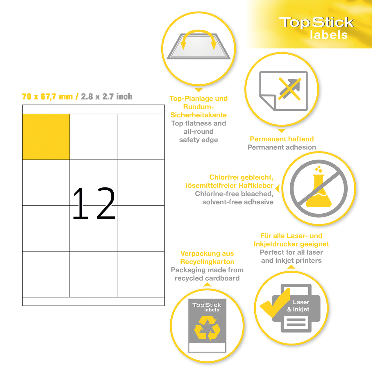etiquetas a4 topstick ref.8709