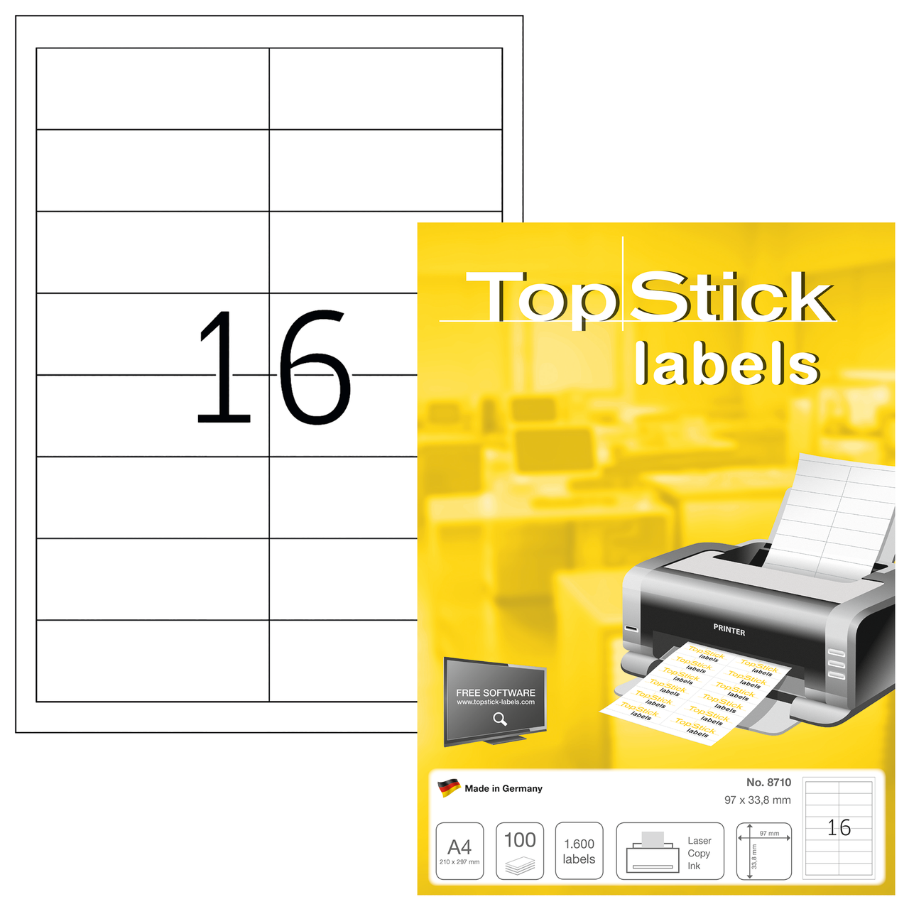 etiquetas a4 topstick ref.8710