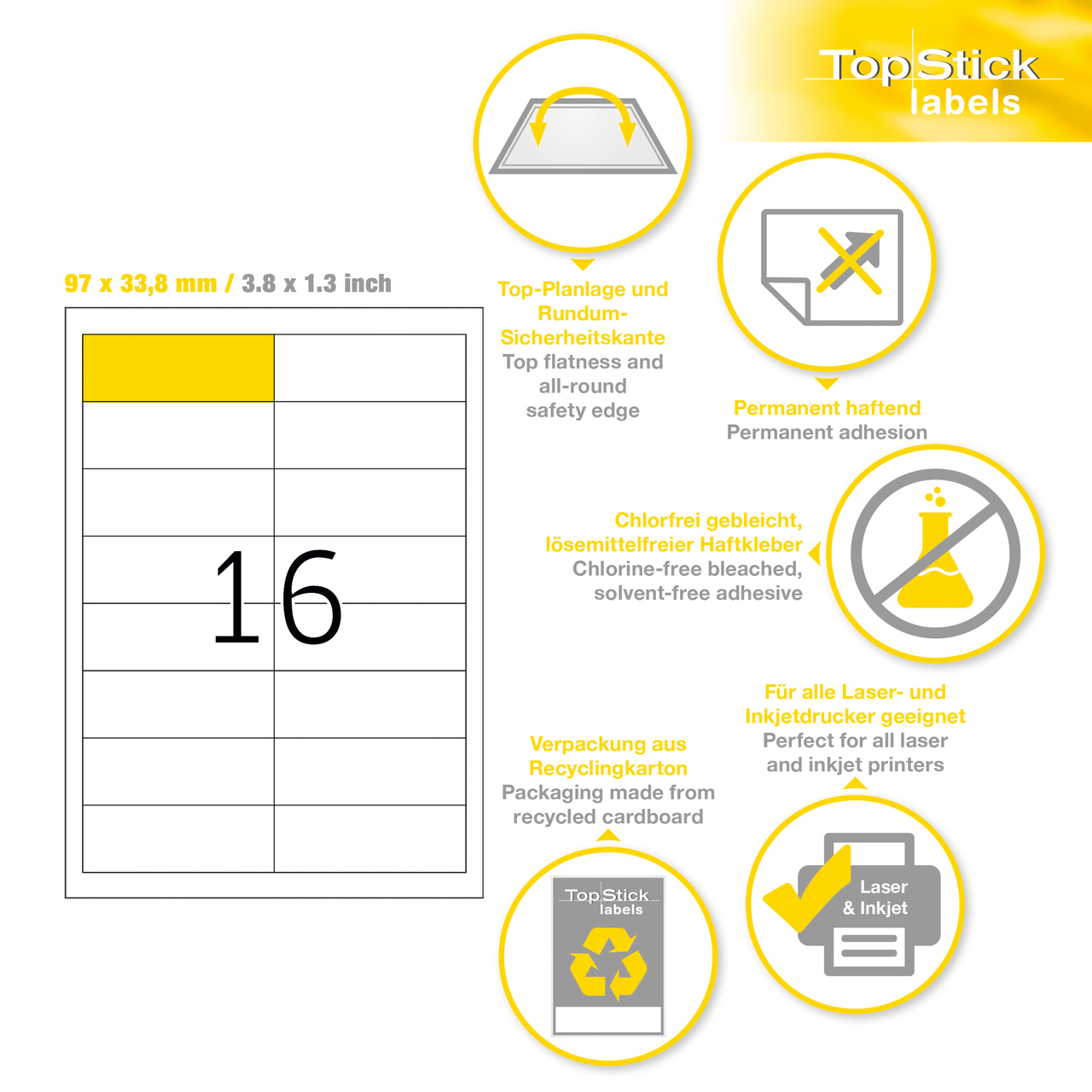 etiquetas a4 topstick ref.8710