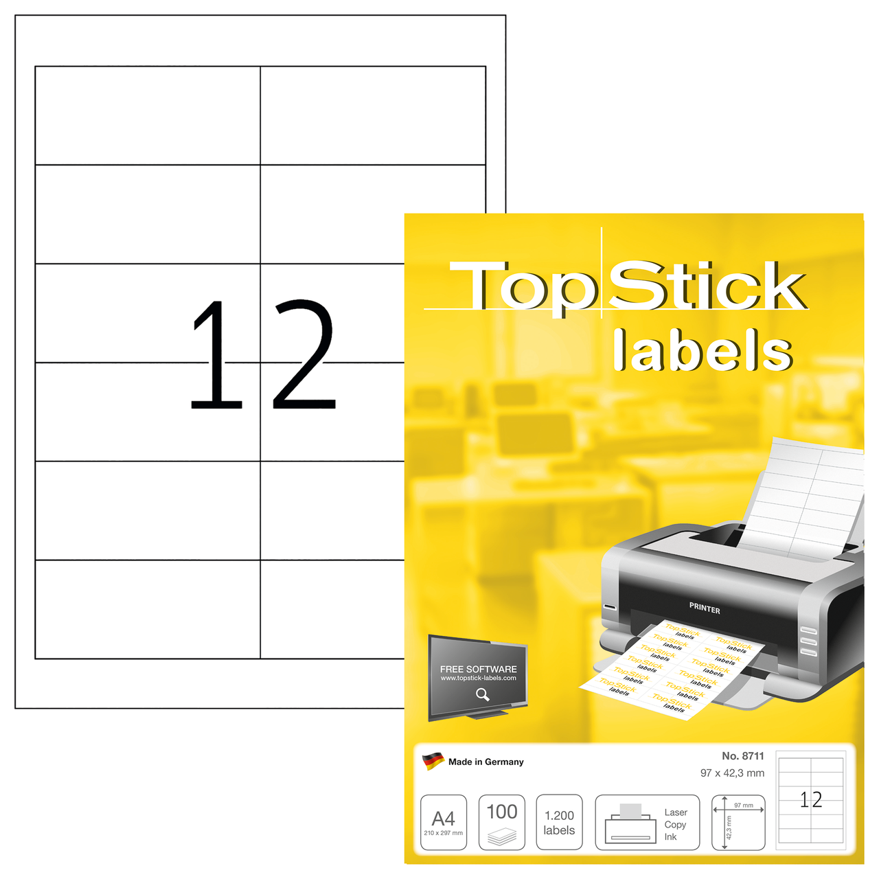 etiquetas a4 topstick ref.8711