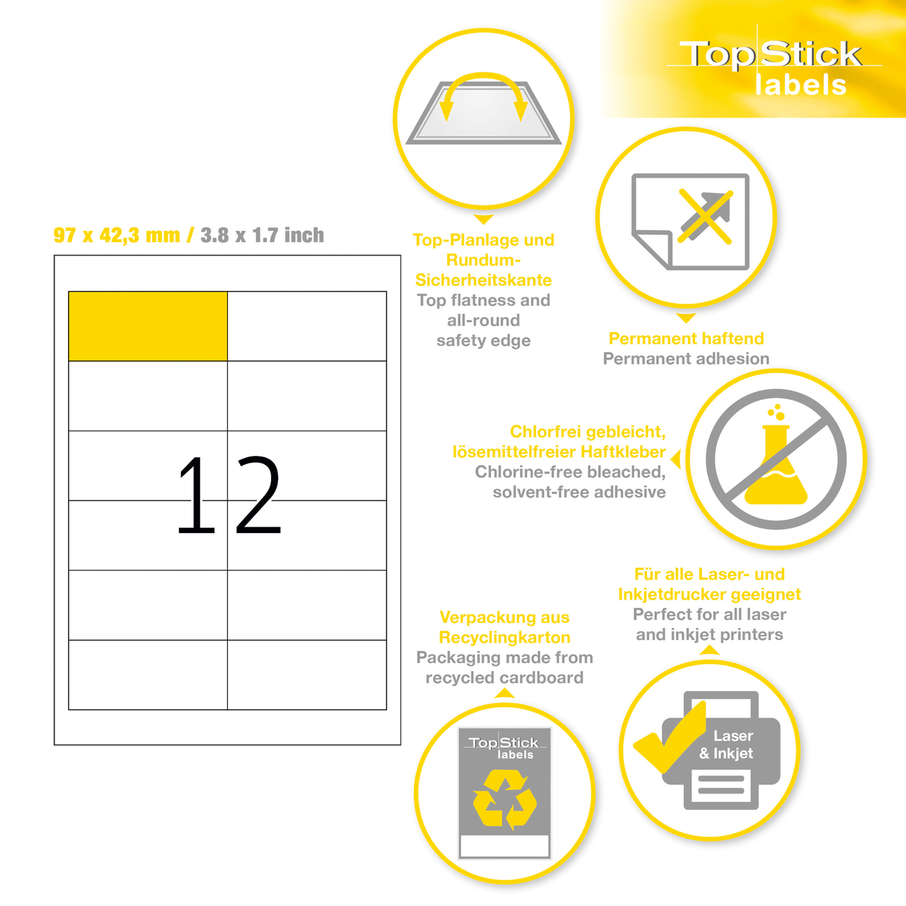 etiquetas a4 topstick ref.8711