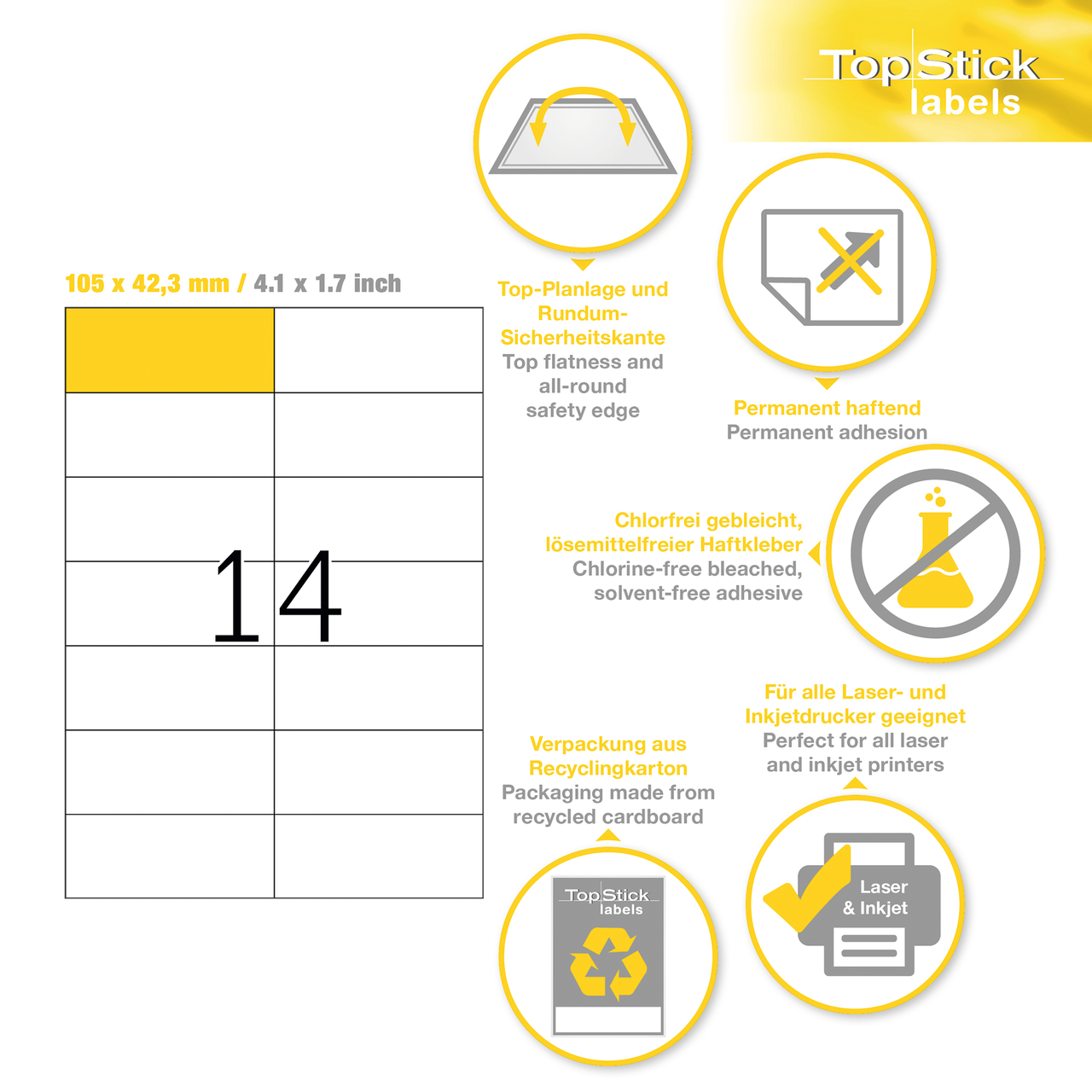 etiquetas a4 topstick ref.8714