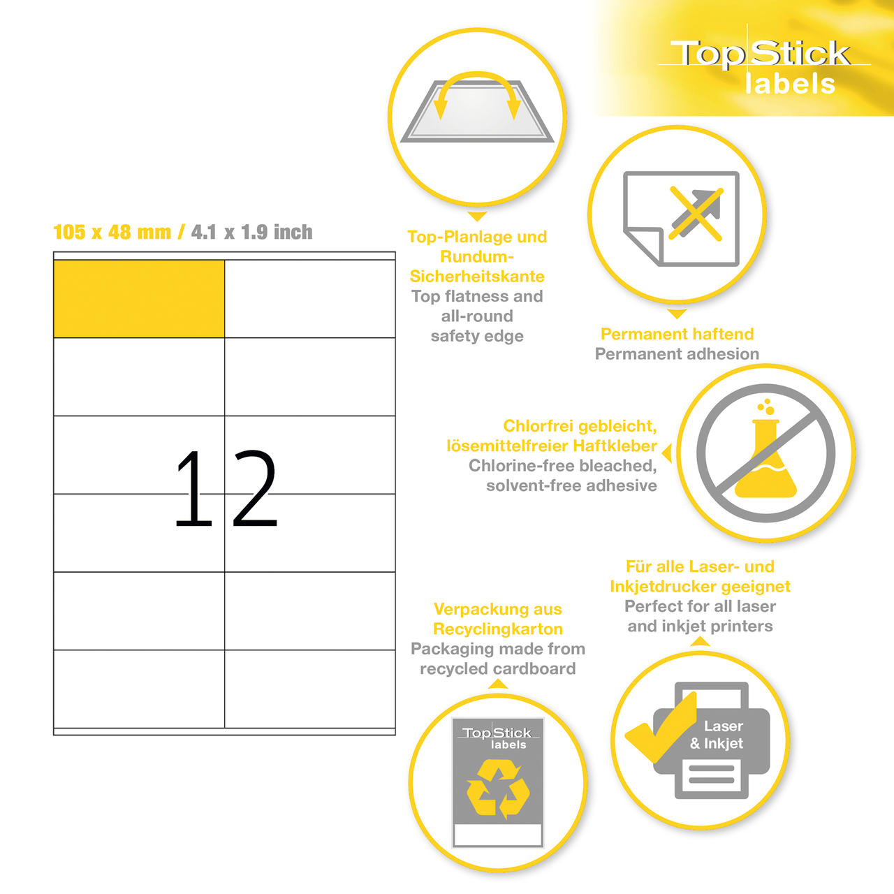 etiquetas a4 topstick ref.8715
