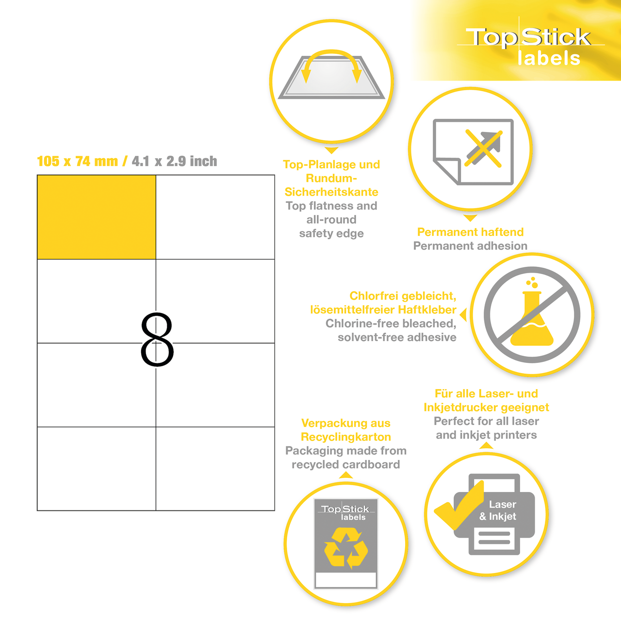 etiquetas a4 topstick ref.8716