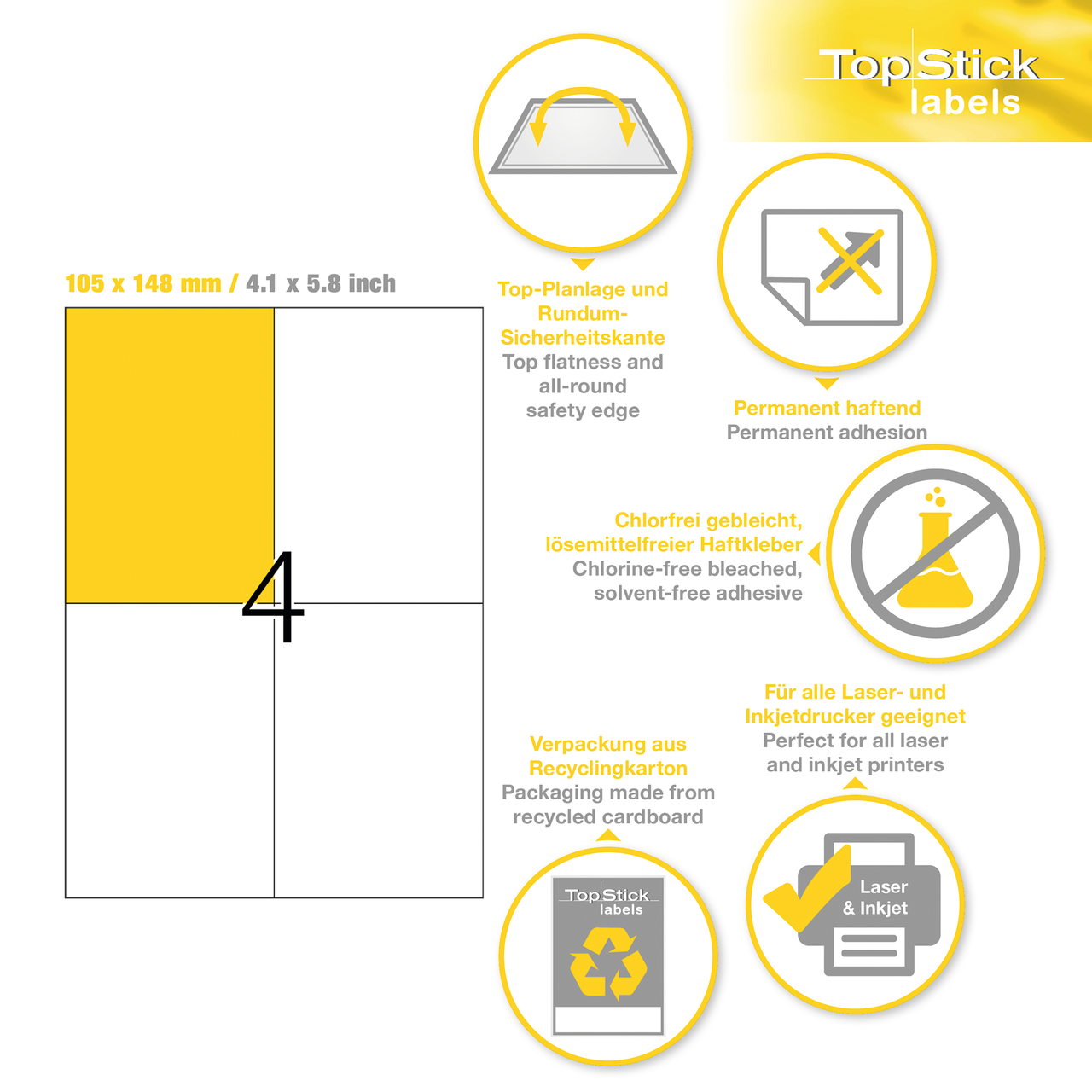 etiquetas a4 topstick ref.8717