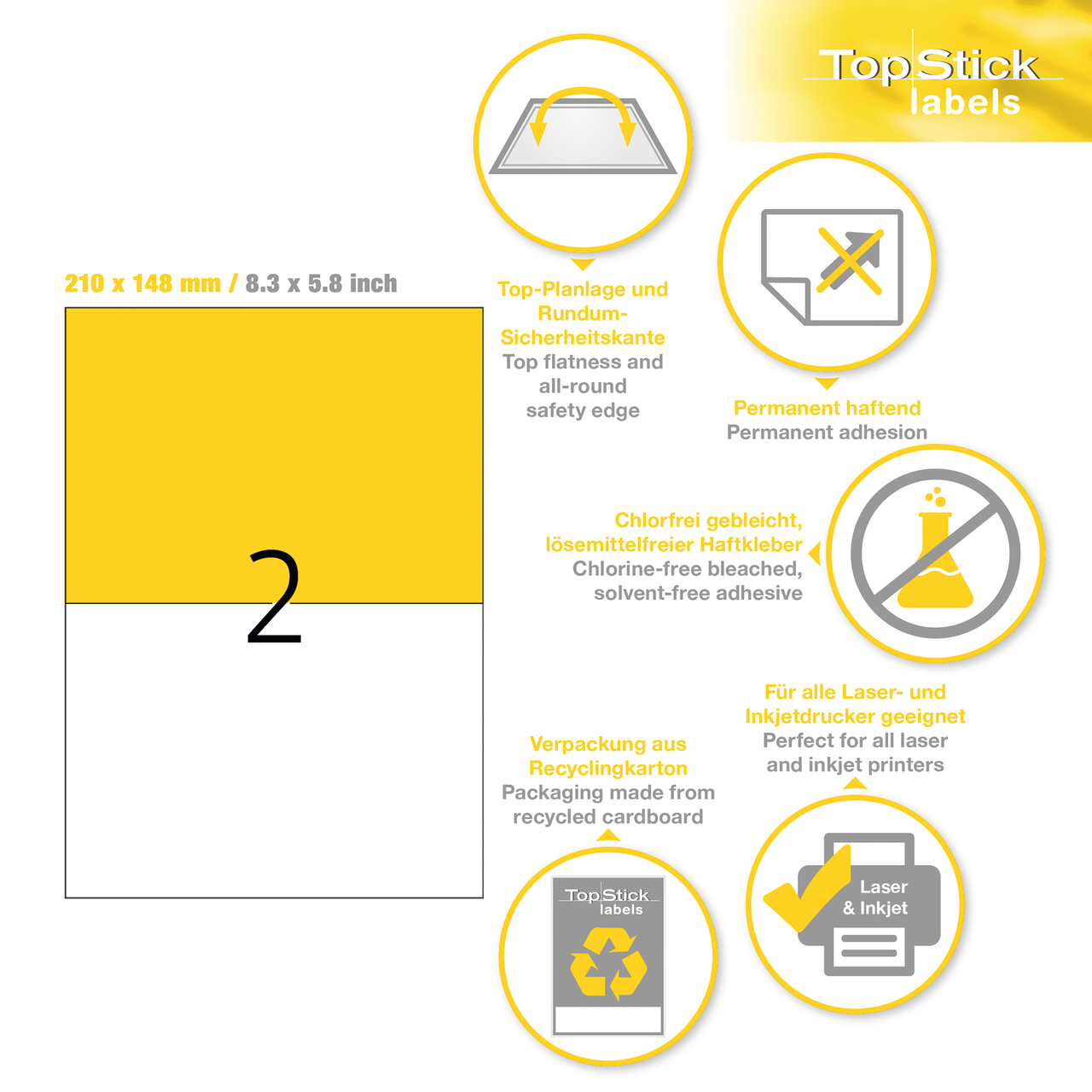 etiquetas a4 topstick ref.8718