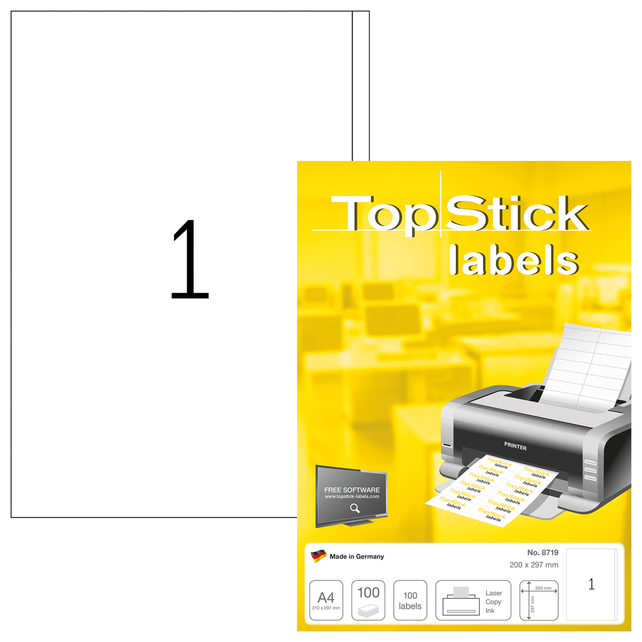 etiquetas a4 topstick ref.8719