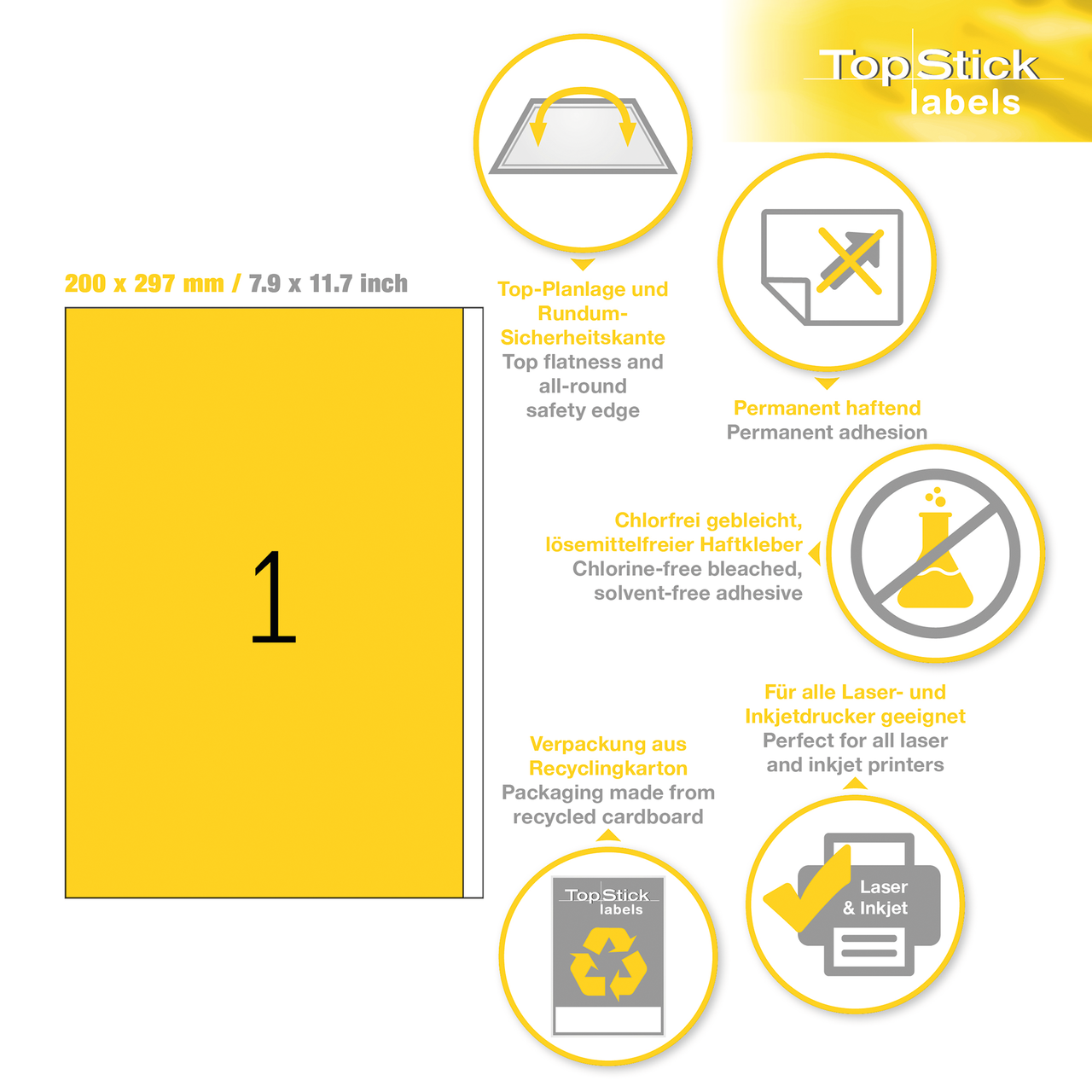 etiquetas a4 topstick ref.8719