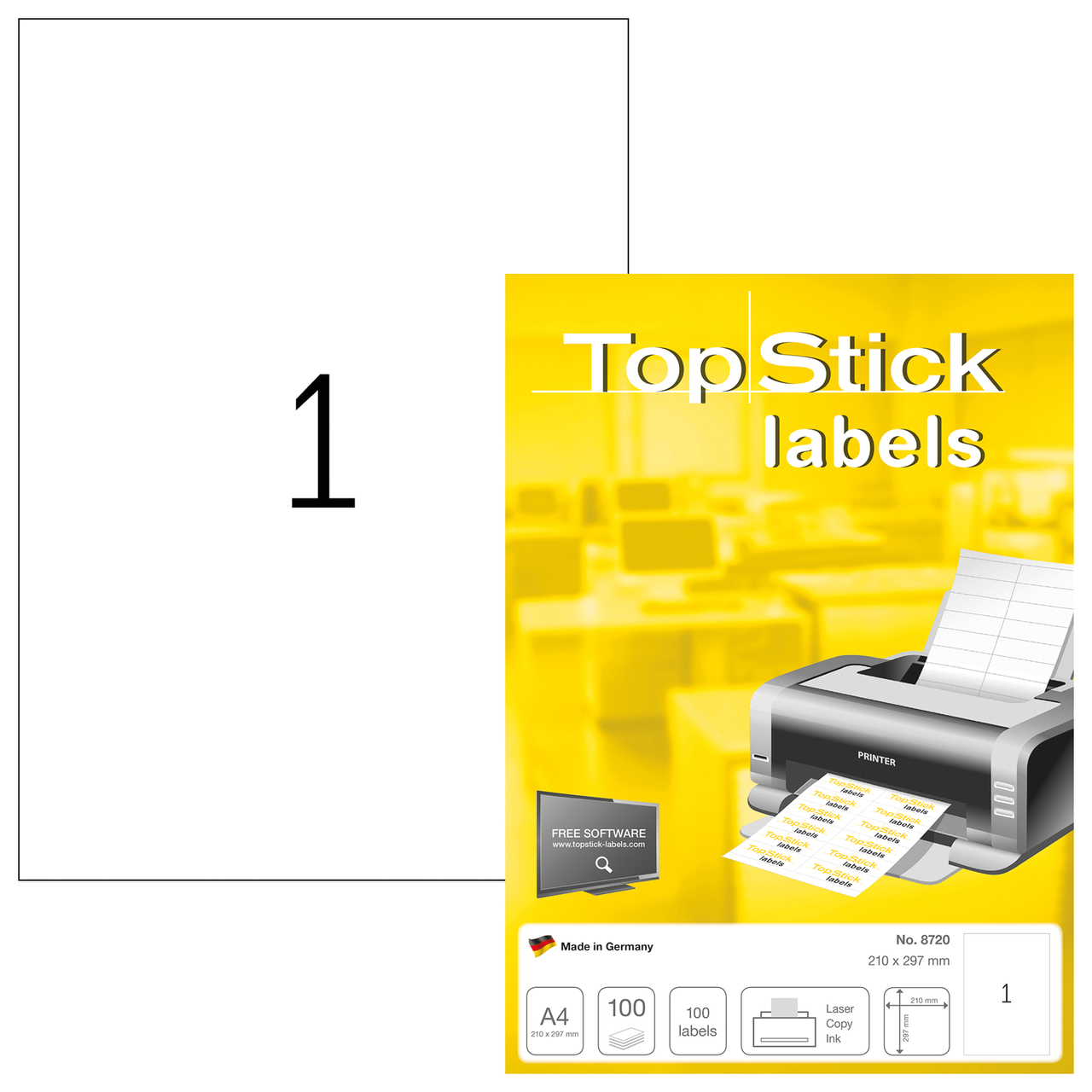 etiquetas a4 topstick ref.8720