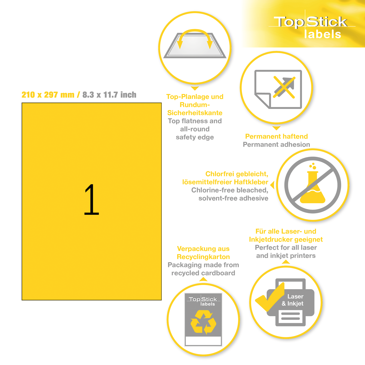 etiquetas a4 topstick ref.8720