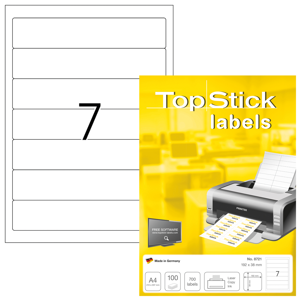 etiquetas a4 topstick ref.8721