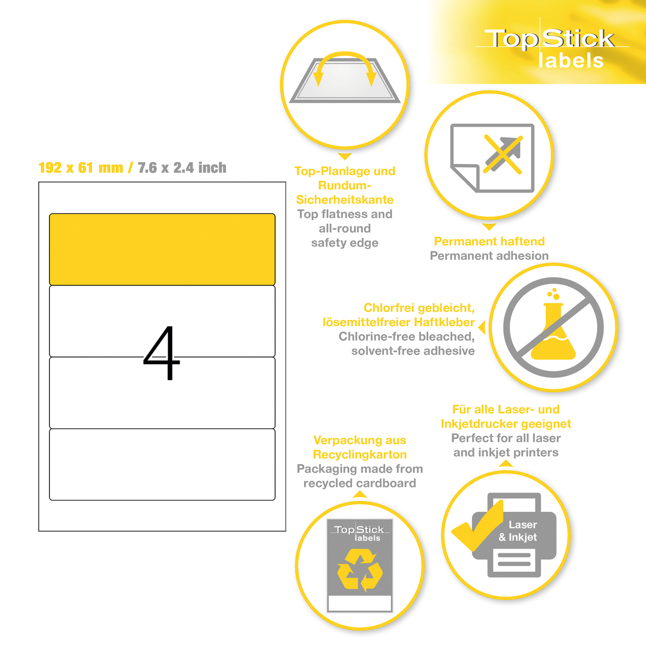 etiquetas a4 topstick ref.8722