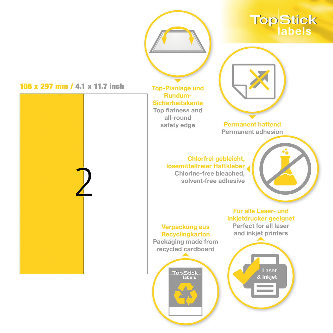 etiquetas a4 topstick ref.8723