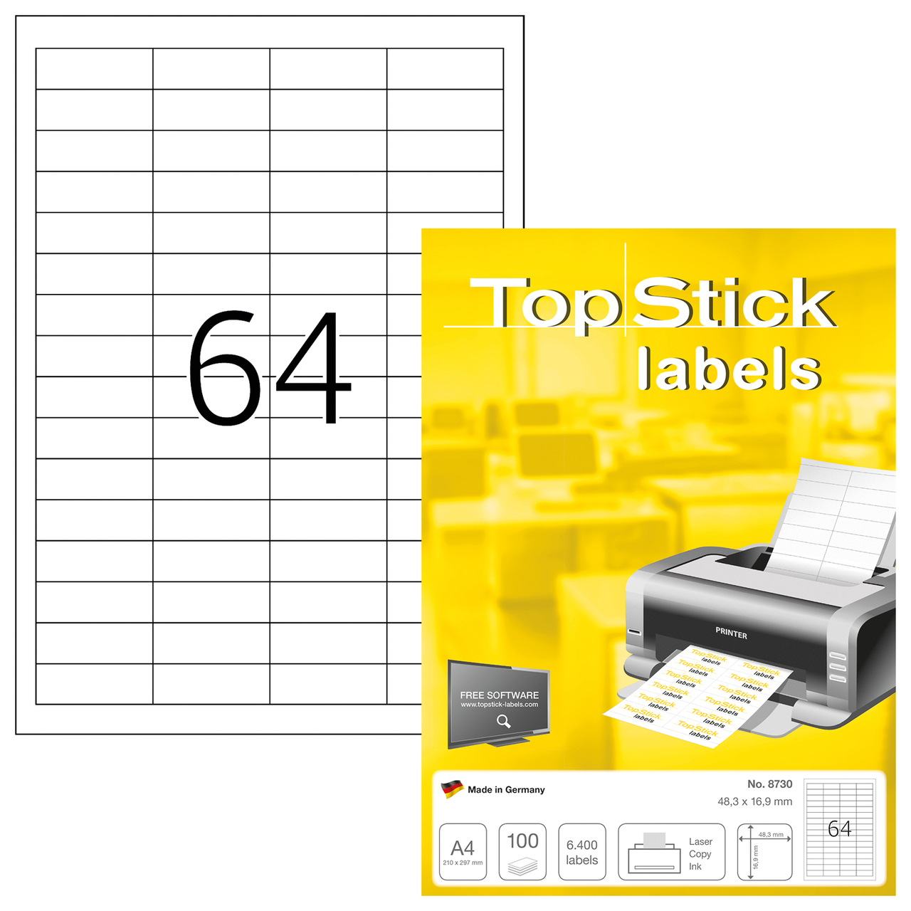 etiquetas a4 topstick ref.8730