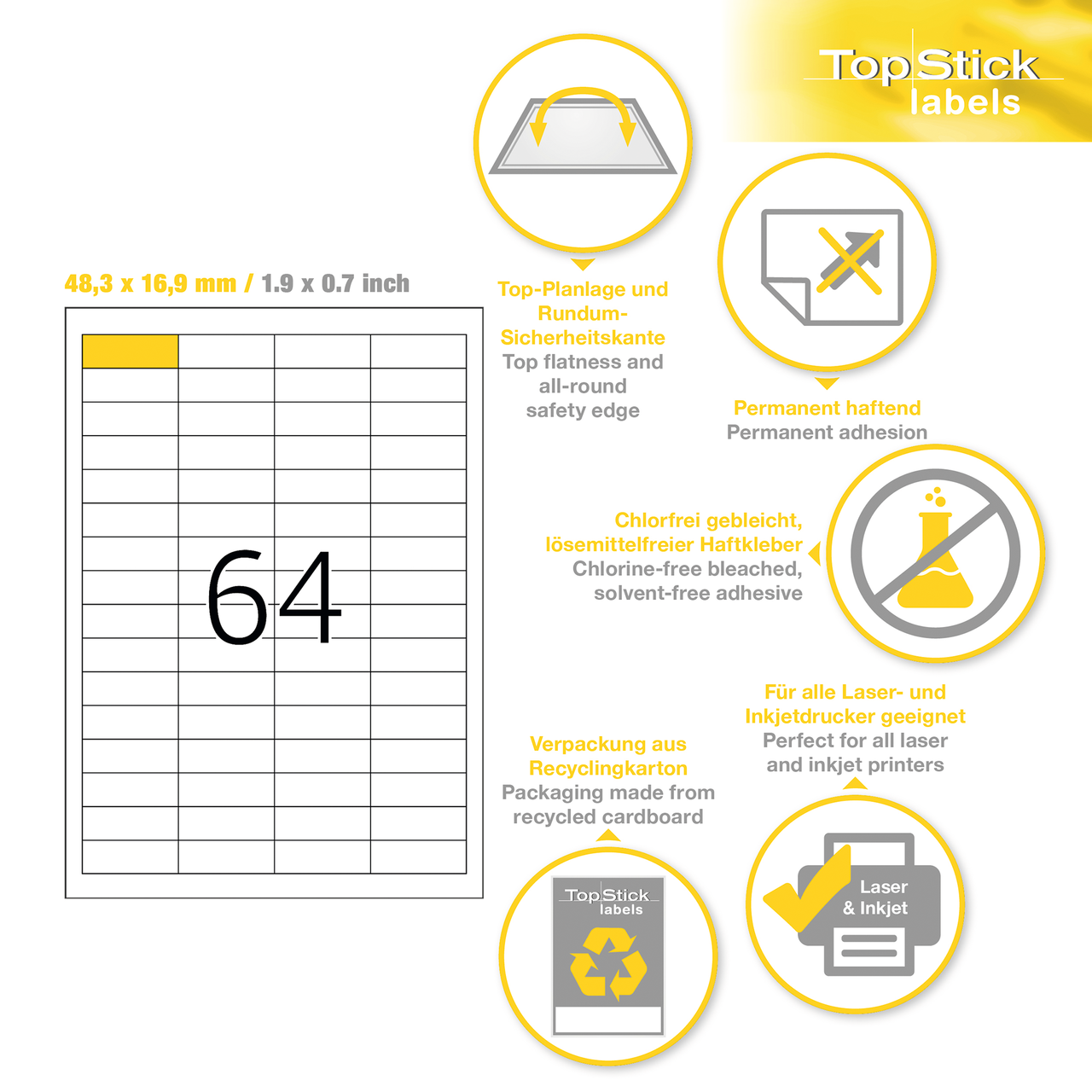 etiquetas a4 topstick ref.8730