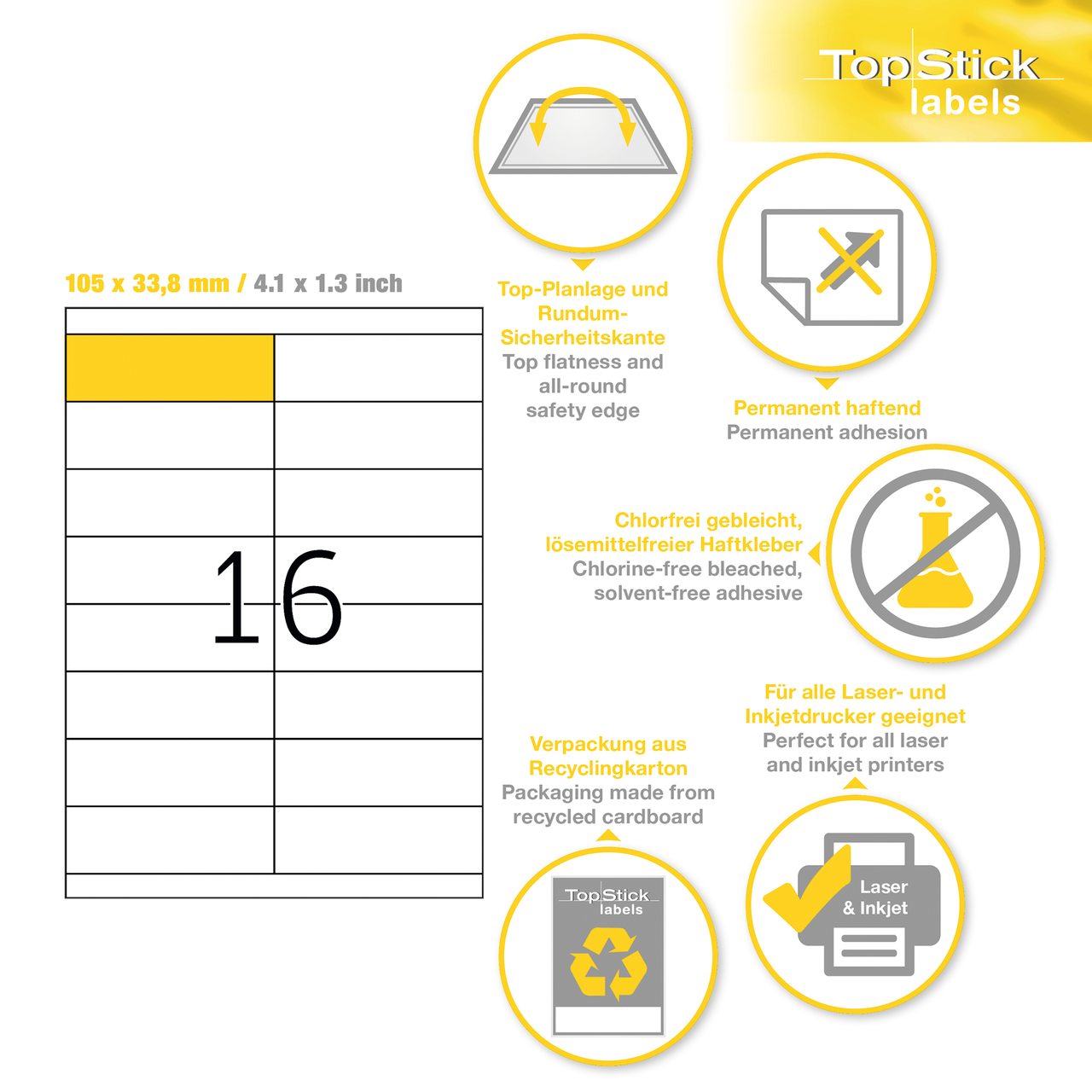 etiquetas a4 topstick ref.8732