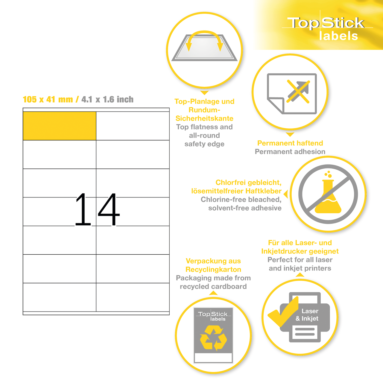 etiquetas a4 topstick ref.8733
