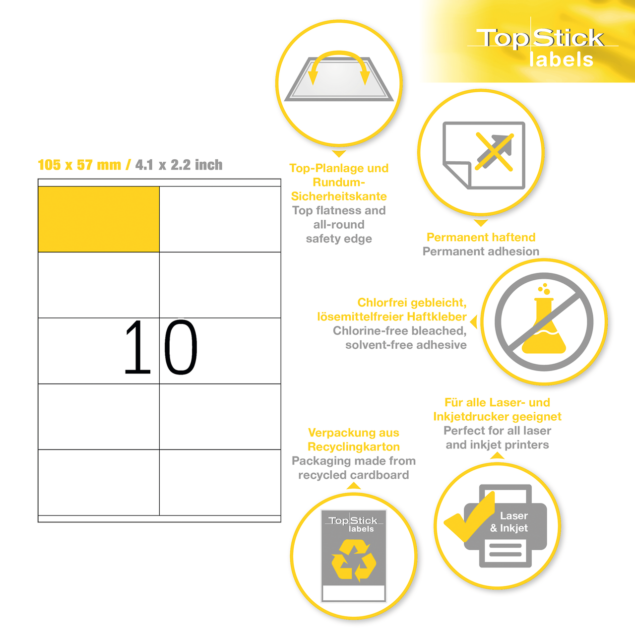 etiquetas a4 topstick ref.8734