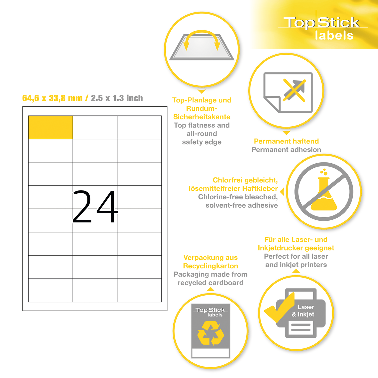 etiquetas a4 topstick ref.8736