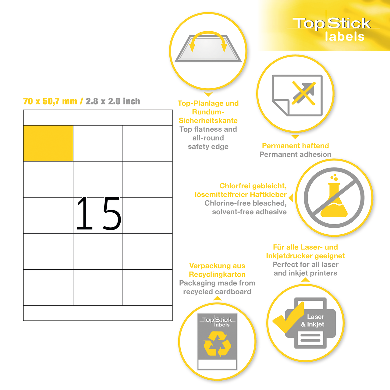 etiquetas a4 topstick ref.8738