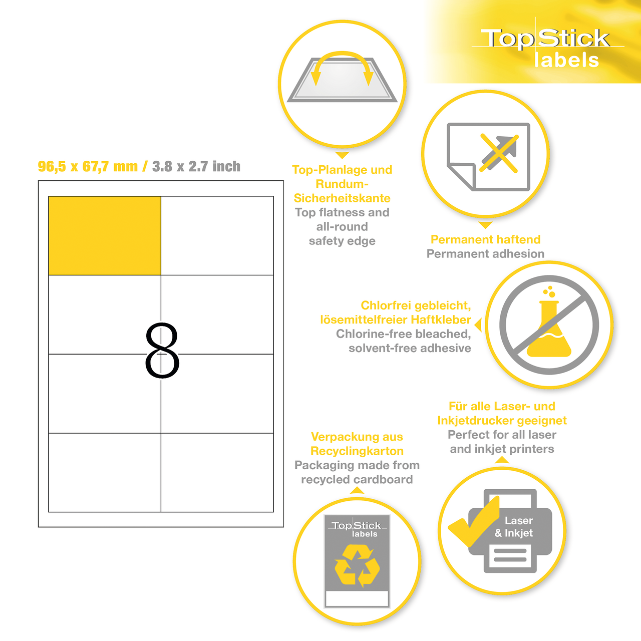 etiquetas a4 topstick ref.8739